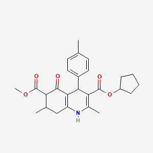 3-Cyclopentyl 6-methyl 2,7-dimethyl-4-(4-methylphenyl)-5-oxo-1,4,5,6,7,8-hexahydroquinoline-3,6-dicarboxylate