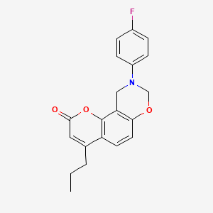 9-(4-fluorophenyl)-4-propyl-9,10-dihydro-2H,8H-chromeno[8,7-e][1,3]oxazin-2-one