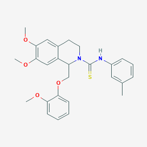 6,7-dimethoxy-1-((2-methoxyphenoxy)methyl)-N-(m-tolyl)-3,4-dihydroisoquinoline-2(1H)-carbothioamide