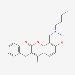 3-benzyl-9-butyl-4-methyl-9,10-dihydro-2H,8H-chromeno[8,7-e][1,3]oxazin-2-one