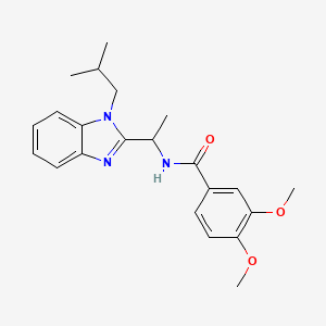 3,4-dimethoxy-N-{1-[1-(2-methylpropyl)-1H-benzimidazol-2-yl]ethyl}benzamide