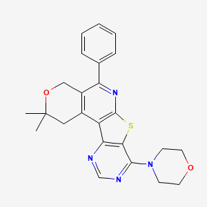 4,4-dimethyl-13-morpholin-4-yl-8-phenyl-5-oxa-11-thia-9,14,16-triazatetracyclo[8.7.0.02,7.012,17]heptadeca-1(10),2(7),8,12(17),13,15-hexaene