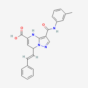 3-[(3-methylphenyl)carbamoyl]-7-[(E)-2-phenylethenyl]-4,7-dihydropyrazolo[1,5-a]pyrimidine-5-carboxylic acid