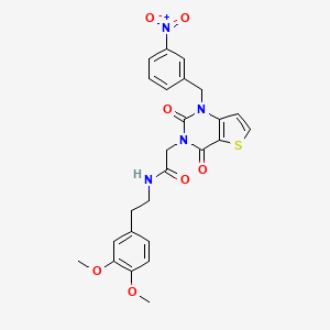 molecular formula C25H24N4O7S B11447298 N-(3,4-dimethoxyphenethyl)-2-(1-(3-nitrobenzyl)-2,4-dioxo-1,2-dihydrothieno[3,2-d]pyrimidin-3(4H)-yl)acetamide 