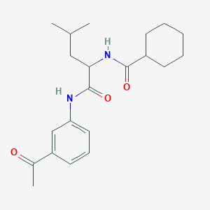 molecular formula C21H30N2O3 B11447312 N-(3-acetylphenyl)-N~2~-(cyclohexylcarbonyl)leucinamide 