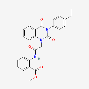 molecular formula C26H23N3O5 B11447353 Methyl 2-{2-[3-(4-ethylphenyl)-2,4-dioxo-1,2,3,4-tetrahydroquinazolin-1-yl]acetamido}benzoate 