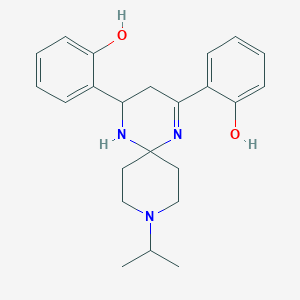 molecular formula C23H29N3O2 B11447368 2,2'-[9-(Propan-2-yl)-1,5,9-triazaspiro[5.5]undec-1-ene-2,4-diyl]diphenol 