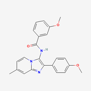 3-methoxy-N-[2-(4-methoxyphenyl)-7-methylimidazo[1,2-a]pyridin-3-yl]benzamide