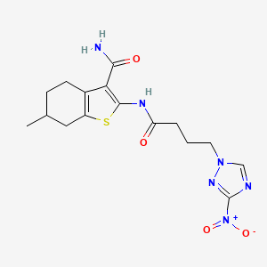 6-methyl-2-{[4-(3-nitro-1H-1,2,4-triazol-1-yl)butanoyl]amino}-4,5,6,7-tetrahydro-1-benzothiophene-3-carboxamide