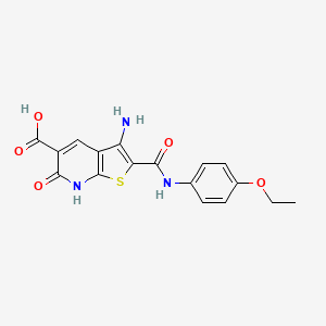 molecular formula C17H15N3O5S B11447442 3-Amino-2-[(4-ethoxyphenyl)carbamoyl]-6-oxo-6,7-dihydrothieno[2,3-b]pyridine-5-carboxylic acid 