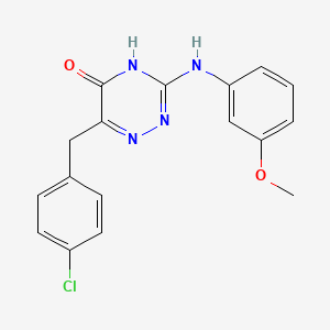 6-(4-Chlorobenzyl)-3-[(3-methoxyphenyl)amino]-1,2,4-triazin-5-ol