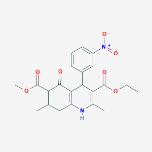 3-Ethyl 6-methyl 2,7-dimethyl-4-(3-nitrophenyl)-5-oxo-1,4,5,6,7,8-hexahydroquinoline-3,6-dicarboxylate