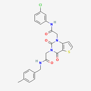 molecular formula C24H21ClN4O4S B11447489 N-(3-chlorophenyl)-2-[3-[2-[(4-methylphenyl)methylamino]-2-oxoethyl]-2,4-dioxothieno[3,2-d]pyrimidin-1-yl]acetamide 