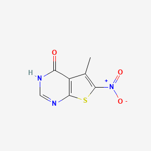 molecular formula C7H5N3O3S B11447490 5-methyl-6-nitrothieno[2,3-d]pyrimidin-4(3H)-one 