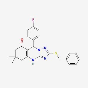 2-(benzylsulfanyl)-9-(4-fluorophenyl)-6,6-dimethyl-5,6,7,9-tetrahydro[1,2,4]triazolo[5,1-b]quinazolin-8(4H)-one