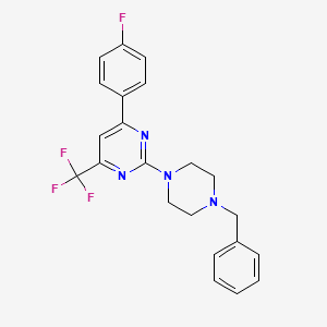 molecular formula C22H20F4N4 B11447531 2-(4-Benzylpiperazin-1-yl)-4-(4-fluorophenyl)-6-(trifluoromethyl)pyrimidine 