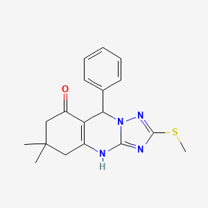 6,6-dimethyl-2-(methylsulfanyl)-9-phenyl-5,6,7,9-tetrahydro[1,2,4]triazolo[5,1-b]quinazolin-8(4H)-one