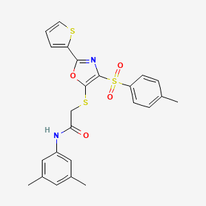 N-(3,5-dimethylphenyl)-2-({4-[(4-methylphenyl)sulfonyl]-2-(thiophen-2-yl)-1,3-oxazol-5-yl}sulfanyl)acetamide