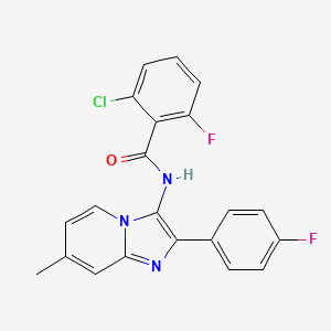 2-chloro-6-fluoro-N-[2-(4-fluorophenyl)-7-methylimidazo[1,2-a]pyridin-3-yl]benzamide