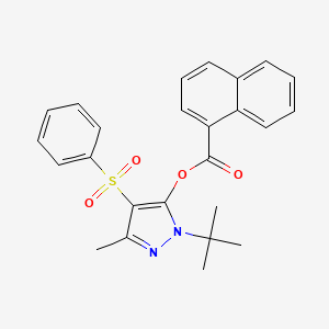 1-(tert-butyl)-3-methyl-4-(phenylsulfonyl)-1H-pyrazol-5-yl 1-naphthoate