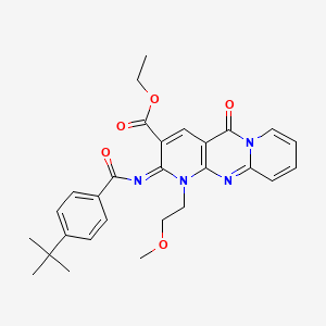 ethyl 6-(4-tert-butylbenzoyl)imino-7-(2-methoxyethyl)-2-oxo-1,7,9-triazatricyclo[8.4.0.03,8]tetradeca-3(8),4,9,11,13-pentaene-5-carboxylate