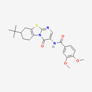 N-(8-tert-butyl-4-oxo-6,7,8,9-tetrahydro-4H-pyrimido[2,1-b][1,3]benzothiazol-3-yl)-3,4-dimethoxybenzamide