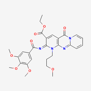 ethyl 7-(3-methoxypropyl)-2-oxo-6-(3,4,5-trimethoxybenzoyl)imino-1,7,9-triazatricyclo[8.4.0.03,8]tetradeca-3(8),4,9,11,13-pentaene-5-carboxylate