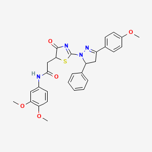 N-(3,4-dimethoxyphenyl)-2-{2-[3-(4-methoxyphenyl)-5-phenyl-4,5-dihydro-1H-pyrazol-1-yl]-4-oxo-4,5-dihydro-1,3-thiazol-5-yl}acetamide