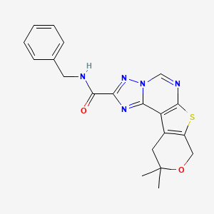 molecular formula C20H19N5O2S B11447641 N-benzyl-14,14-dimethyl-13-oxa-10-thia-3,5,6,8-tetrazatetracyclo[7.7.0.02,6.011,16]hexadeca-1(9),2,4,7,11(16)-pentaene-4-carboxamide 