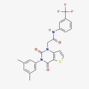 molecular formula C23H18F3N3O3S B11447652 2-[3-(3,5-dimethylphenyl)-2,4-dioxo-3,4-dihydrothieno[3,2-d]pyrimidin-1(2H)-yl]-N-[3-(trifluoromethyl)phenyl]acetamide 