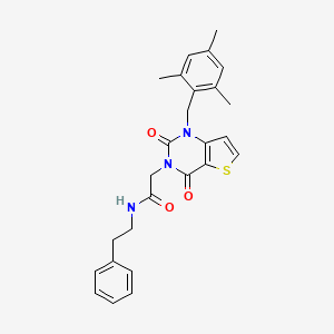 2-(2,4-dioxo-1-(2,4,6-trimethylbenzyl)-1,2-dihydrothieno[3,2-d]pyrimidin-3(4H)-yl)-N-phenethylacetamide