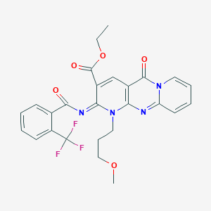 ethyl 7-(3-methoxypropyl)-2-oxo-6-[2-(trifluoromethyl)benzoyl]imino-1,7,9-triazatricyclo[8.4.0.03,8]tetradeca-3(8),4,9,11,13-pentaene-5-carboxylate