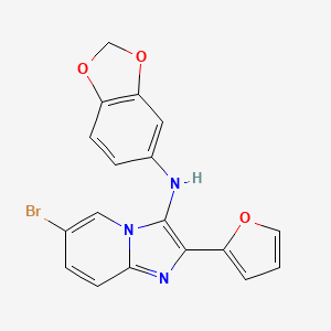 N-(1,3-benzodioxol-5-yl)-6-bromo-2-(furan-2-yl)imidazo[1,2-a]pyridin-3-amine