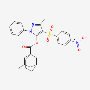 3-Methyl-4-(4-nitrobenzenesulfonyl)-1-phenyl-1H-pyrazol-5-YL adamantane-1-carboxylate