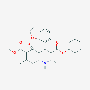 3-Cyclohexyl 6-methyl 4-(2-ethoxyphenyl)-2,7-dimethyl-5-oxo-1,4,5,6,7,8-hexahydroquinoline-3,6-dicarboxylate