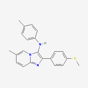 molecular formula C22H21N3S B11447722 6-methyl-N-(4-methylphenyl)-2-[4-(methylsulfanyl)phenyl]imidazo[1,2-a]pyridin-3-amine 