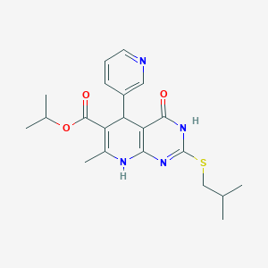 Propan-2-yl 7-methyl-2-[(2-methylpropyl)sulfanyl]-4-oxo-5-(pyridin-3-yl)-3,4,5,8-tetrahydropyrido[2,3-d]pyrimidine-6-carboxylate