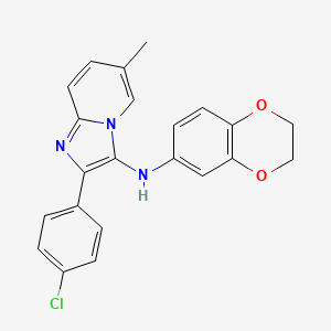 2-(4-chlorophenyl)-N-(2,3-dihydro-1,4-benzodioxin-6-yl)-6-methylimidazo[1,2-a]pyridin-3-amine