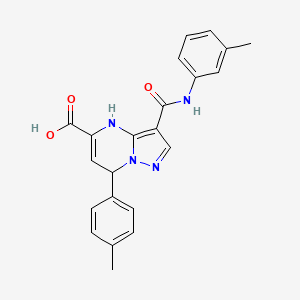 7-(4-Methylphenyl)-3-[(3-methylphenyl)carbamoyl]-4,7-dihydropyrazolo[1,5-a]pyrimidine-5-carboxylic acid