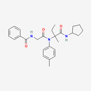 N-(phenylcarbonyl)glycyl-N-cyclopentyl-N~2~-(4-methylphenyl)isovalinamide