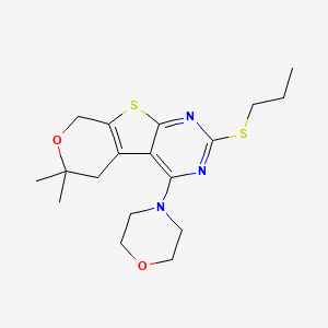 12,12-dimethyl-3-morpholin-4-yl-5-propylsulfanyl-11-oxa-8-thia-4,6-diazatricyclo[7.4.0.02,7]trideca-1(9),2,4,6-tetraene