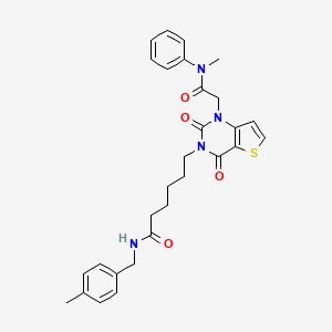 6-(1-(2-(methyl(phenyl)amino)-2-oxoethyl)-2,4-dioxo-1,2-dihydrothieno[3,2-d]pyrimidin-3(4H)-yl)-N-(4-methylbenzyl)hexanamide