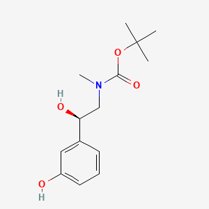 molecular formula C₁₄H₂₁NO₄ B1144790 tert-Butyl (R)-(2-hydroxy-2-(3-hydroxyphenyl)ethyl)(methyl)carbamate CAS No. 82212-44-0