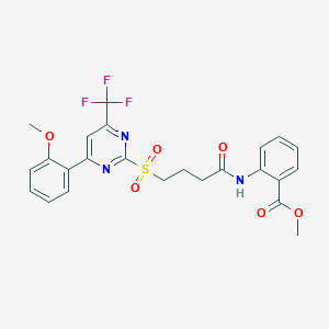 Methyl 2-[(4-{[4-(2-methoxyphenyl)-6-(trifluoromethyl)pyrimidin-2-yl]sulfonyl}butanoyl)amino]benzoate