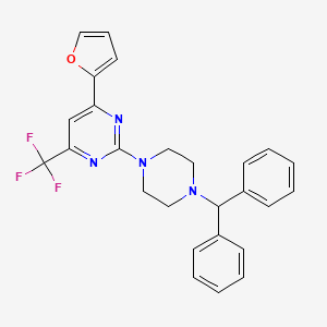 2-[4-(Diphenylmethyl)piperazin-1-yl]-4-(furan-2-yl)-6-(trifluoromethyl)pyrimidine