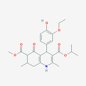 6-Methyl 3-propan-2-yl 4-(3-ethoxy-4-hydroxyphenyl)-2,7-dimethyl-5-oxo-1,4,5,6,7,8-hexahydroquinoline-3,6-dicarboxylate