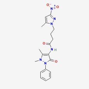 N-(1,5-dimethyl-3-oxo-2-phenyl-2,3-dihydro-1H-pyrazol-4-yl)-4-(5-methyl-3-nitro-1H-pyrazol-1-yl)butanamide