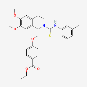 Ethyl 4-({2-[(3,5-dimethylphenyl)carbamothioyl]-6,7-dimethoxy-1,2,3,4-tetrahydroisoquinolin-1-YL}methoxy)benzoate