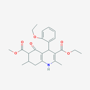 3-Ethyl 6-methyl 4-(2-ethoxyphenyl)-2,7-dimethyl-5-oxo-1,4,5,6,7,8-hexahydroquinoline-3,6-dicarboxylate