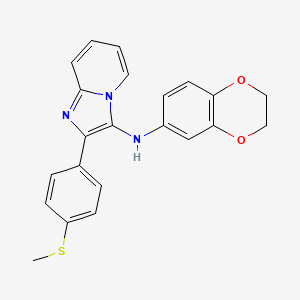 molecular formula C22H19N3O2S B11447946 N-(2,3-dihydro-1,4-benzodioxin-6-yl)-2-[4-(methylsulfanyl)phenyl]imidazo[1,2-a]pyridin-3-amine 